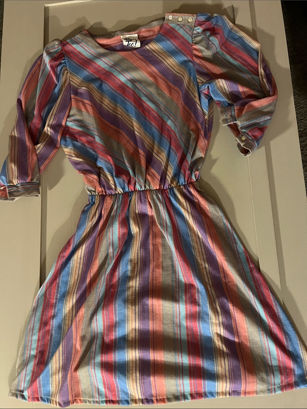 She’s Vintage Byer Too Multi-Color Striped Women’s Dress